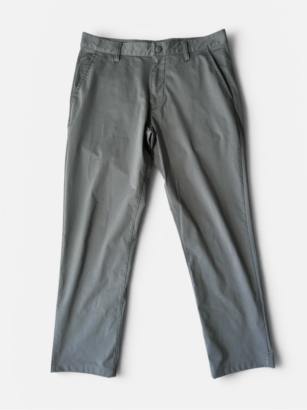 Rhone mens 31x27 gray solid performance polyester chino pants EUC